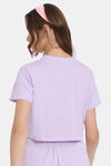 Rosaline Crop Length Loungewear Top - Pastel Lilac — thumbnail 3
